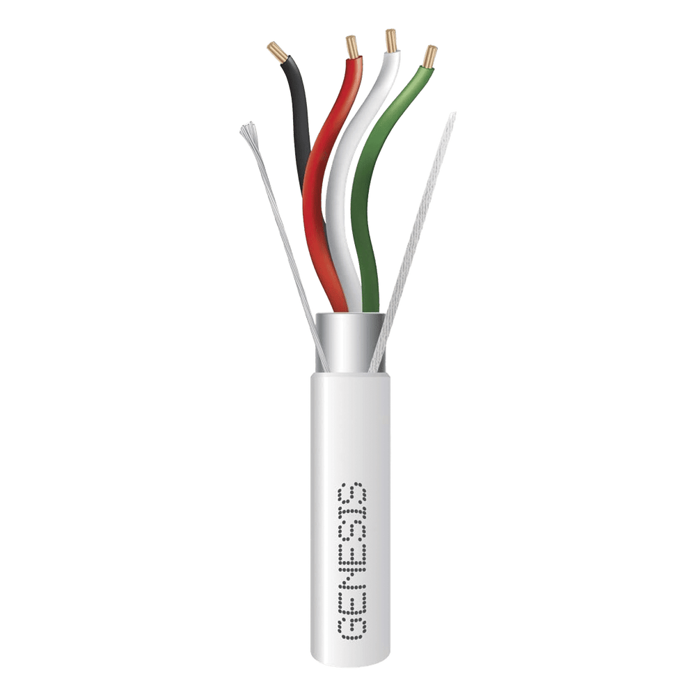 Bobina de 305 m (1000 ft) / Cable para Alarma 4x22 AWG / Blindado / Riser / Blanco 2204-1101