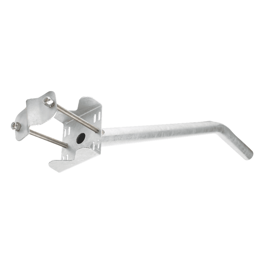 Brazo Galvanizado para Luminaria de 2" Diámetro con Abrazadera para Poste hasta 6" Diámetro. S-BRA-LUM1