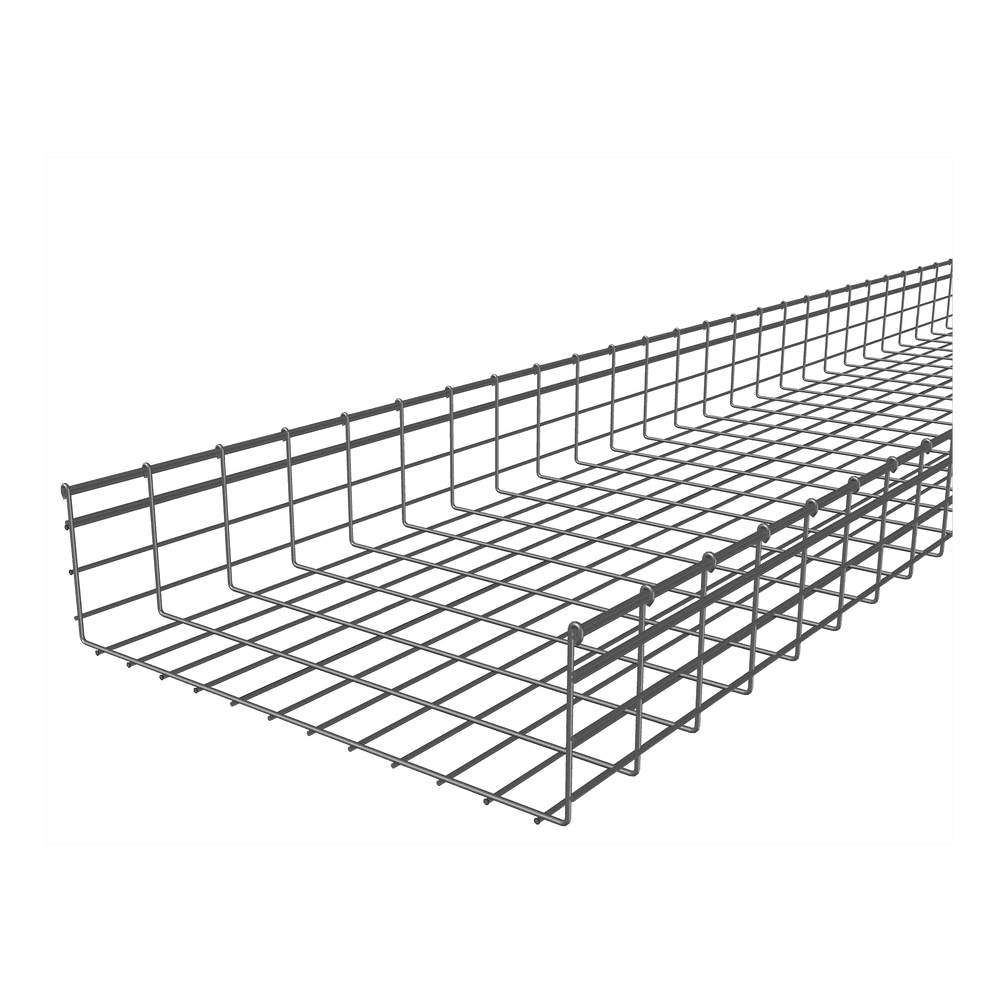 Wire Mesh Cable Tray, Electro Galvanized, up to 1585 Cat6 Cables, Section 9.84ft (3m), 6.54/23.62 in (166/600 mm) Width