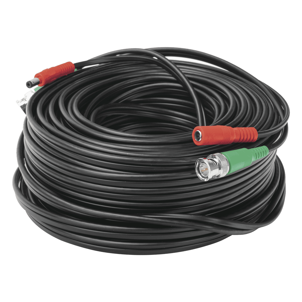 Cable Coaxial (BNC RG59) + Alimentación / SIAMES / 30 Metros (98.43 Pies) / 100% COBRE / Para Cámaras 4K / Uso Interior y Exterior DIY-30M-HD