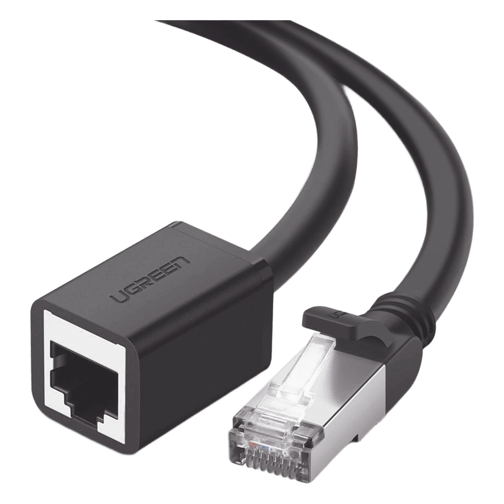 Cable de Extensión Cat6 RJ45 F/UTP / Macho a Hembra / 1m / Método de conexión 568B / Velocidad de transmisión 1000Mbps / Ancho de banda del canal 250MHz /Caja de Cobre / Negro 11279