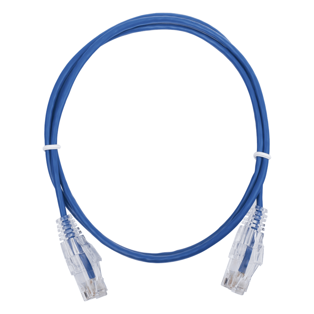 Cable de Parcheo Slim UTP Cat6 - 1 Metro (3.28 Pies), Azul, Diámetro Reducido (28 AWG) LP-UT6-100-BU28