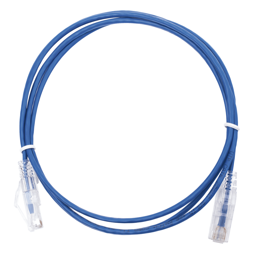 Cable de Parcheo Slim UTP Cat6 - 1.5 Metros (4.92 Pies) Azul Diámetro Reducido (28 AWG) LP-UT6-150-BU28