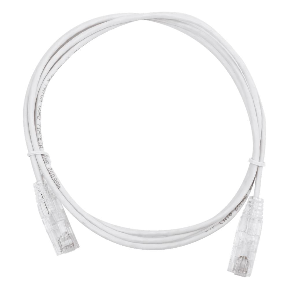 Cable de Parcheo Slim UTP Cat6 - 1.5 Metros (4.92 Pies) Blanco Diámetro Reducido (28 AWG) LP-UT6-150-WH28