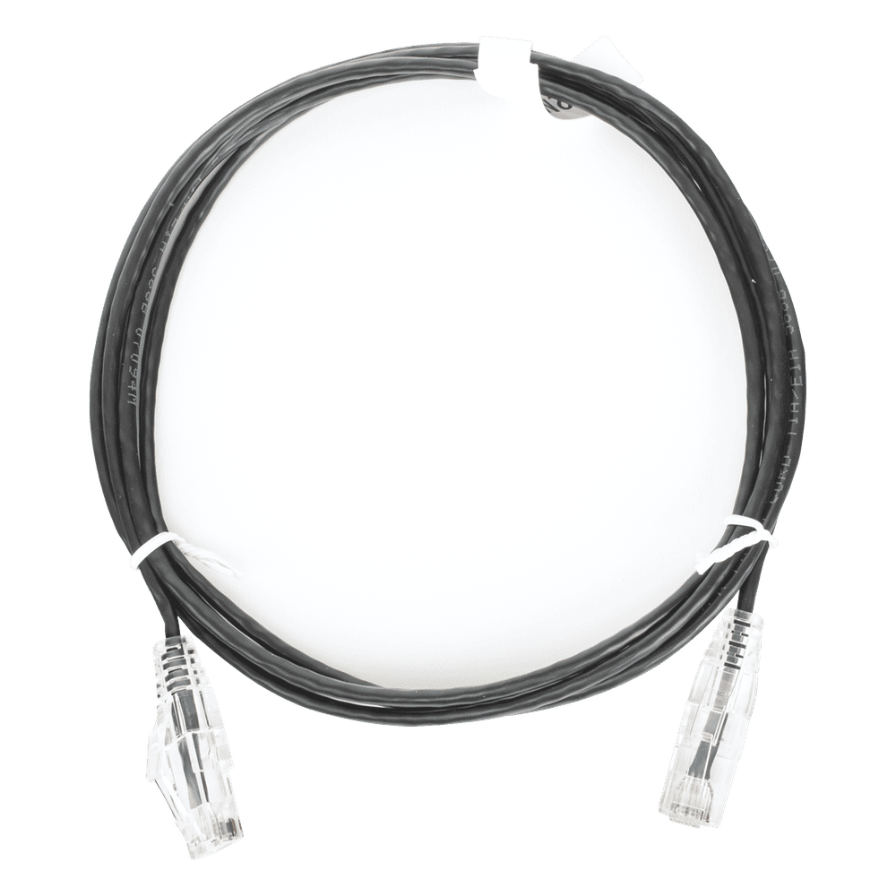 Cable de Parcheo Slim UTP Cat6 - 1.5 Metros (4.92 Pies) Negro Diámetro Reducido (28 AWG) LP-UT6-150-BK-28