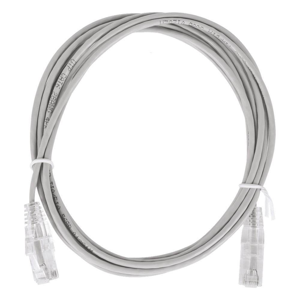 Cable de Parcheo Slim UTP Cat6 - 2 Metros (6.56 Pies) Gris Diámetro Reducido (28 AWG) LP-UT6-200-GY28