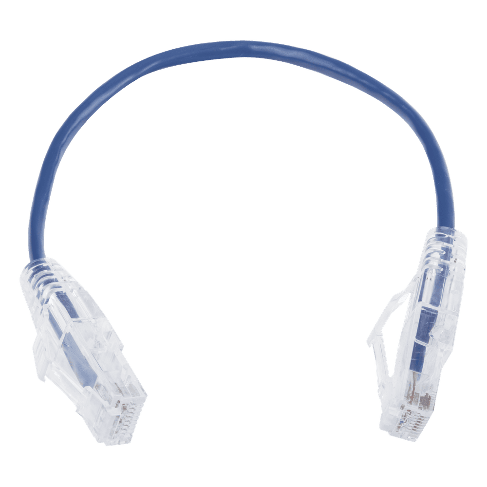 Cable de Parcheo Slim UTP Cat6 - 20 cm (7.87 Pulgadas) Azul Diámetro Reducido (28 AWG) LP-UT6-020-BU28
