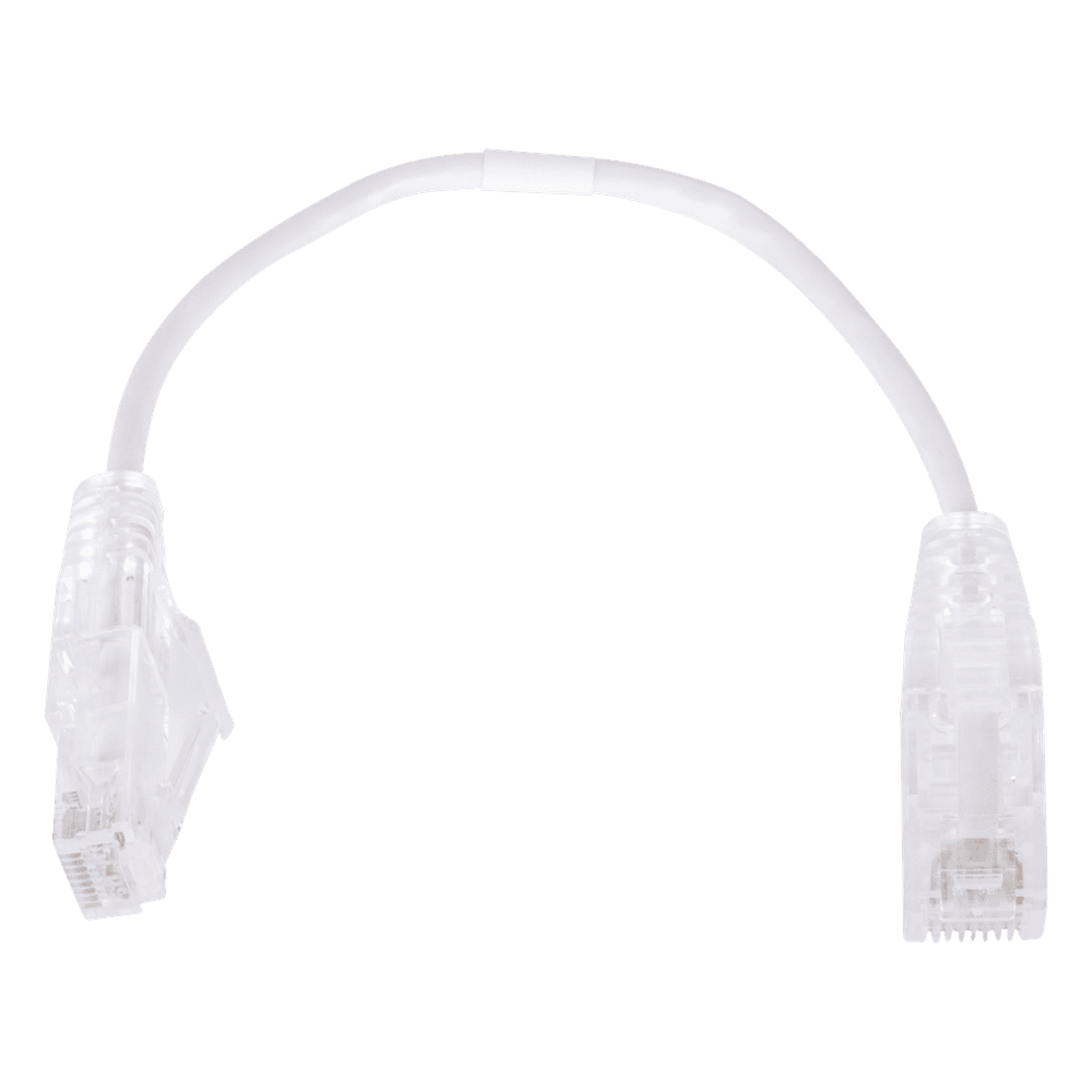 Cable de Parcheo Slim UTP Cat6 - 20 cm (7.87 Pulgadas) Blanco Diámetro Reducido (28 AWG) LP-UT6-020-WH28