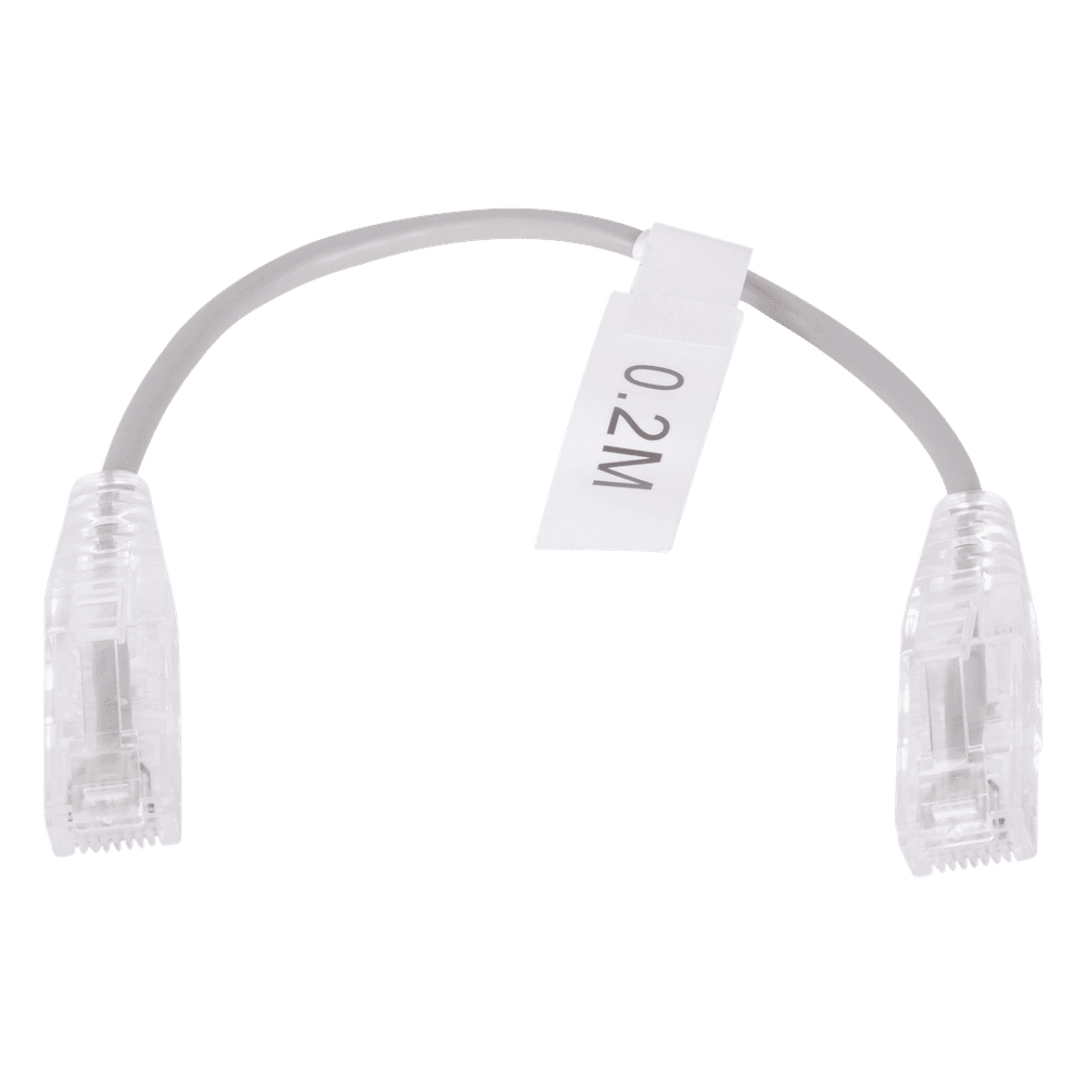 Cable de Parcheo Slim UTP Cat6 - 20 cm (7.87 Pulgadas) Gris Diámetro Reducido (28 AWG) LP-UT6-020-GY28