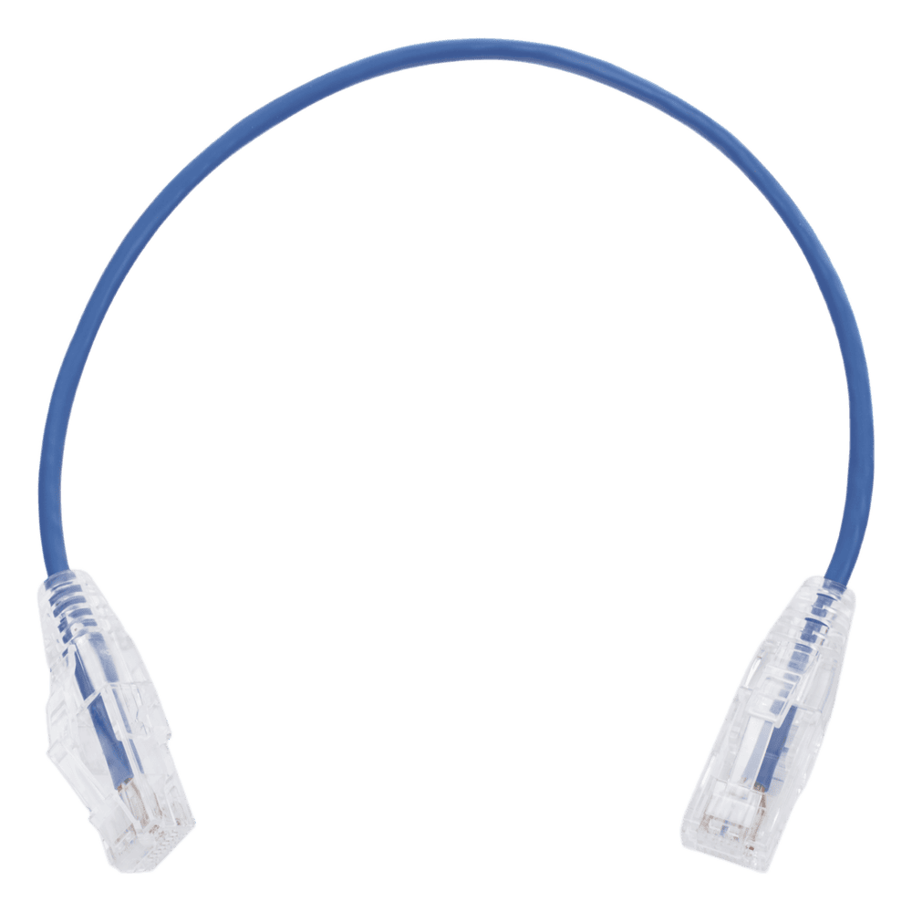 Cable de Parcheo Slim UTP Cat6 - 30 cm (11.81 Pulgadas) Azul Diámetro Reducido (28 AWG) LP-UT6-030-BU28