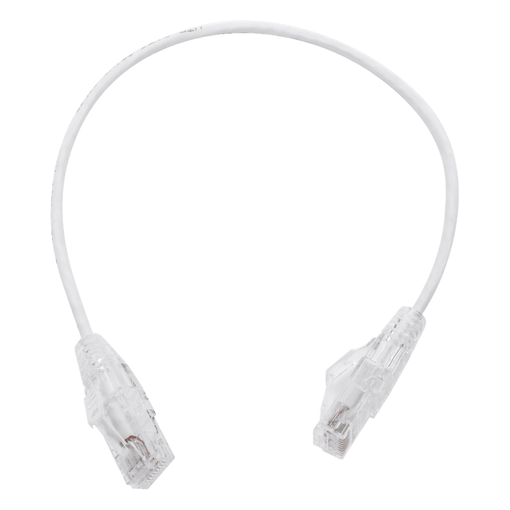 Cable de Parcheo Slim UTP Cat6 - 30 cm (11.81 Pulgadas) Blanco, Diámetro Reducido (28 AWG) LP-UT6-030-WH28