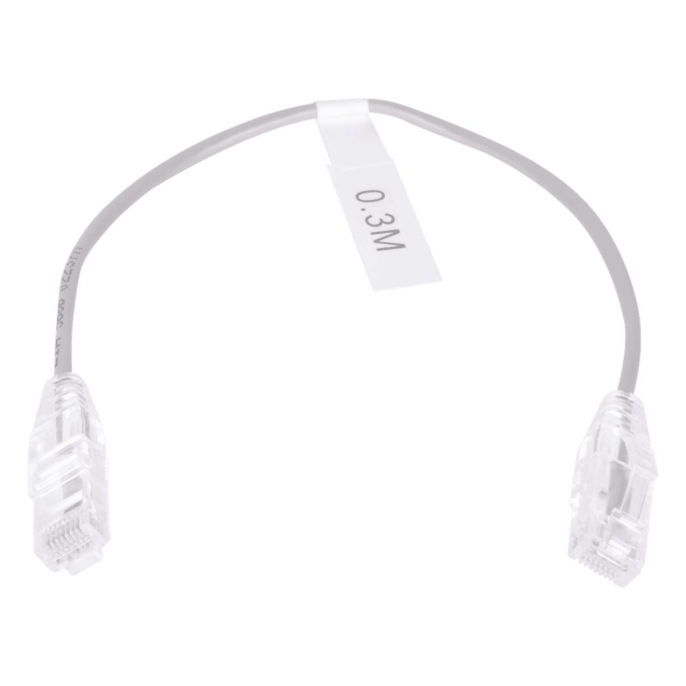 Cable de Parcheo Slim UTP Cat6 - 30 cm (11.81 Pulgadas) Gris Diámetro Reducido (28 AWG) LP-UT6-030-GY28
