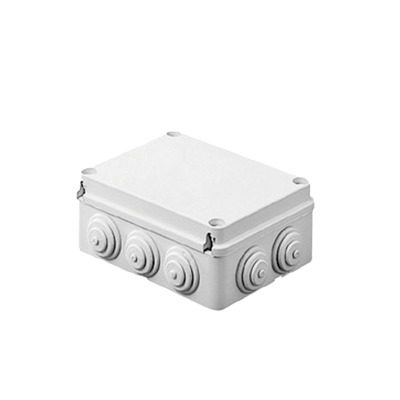 Caja Estanca de PVC Para Derivación y Conexión, 6 Entradas, Tapa Atornillada, 120x80x50 mm (Área interna), Uso Exterior IP55, Material que no Propaga el Fuego y Libre de Hálogenos GW-44-005