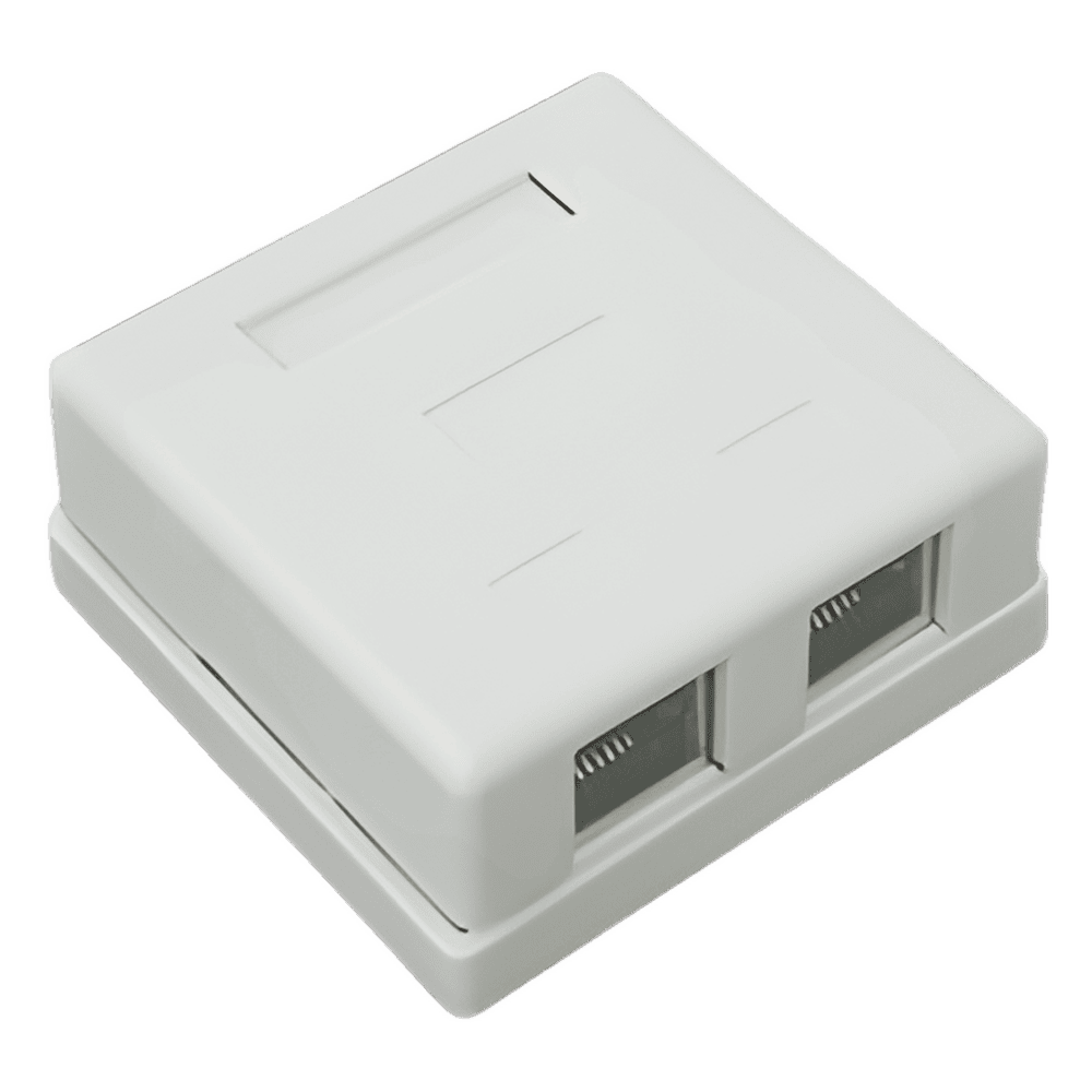 Caja de Pared con 2 Puertos, Incluye 2 Jacks STP Cat5e Keystone LP-WP-6037