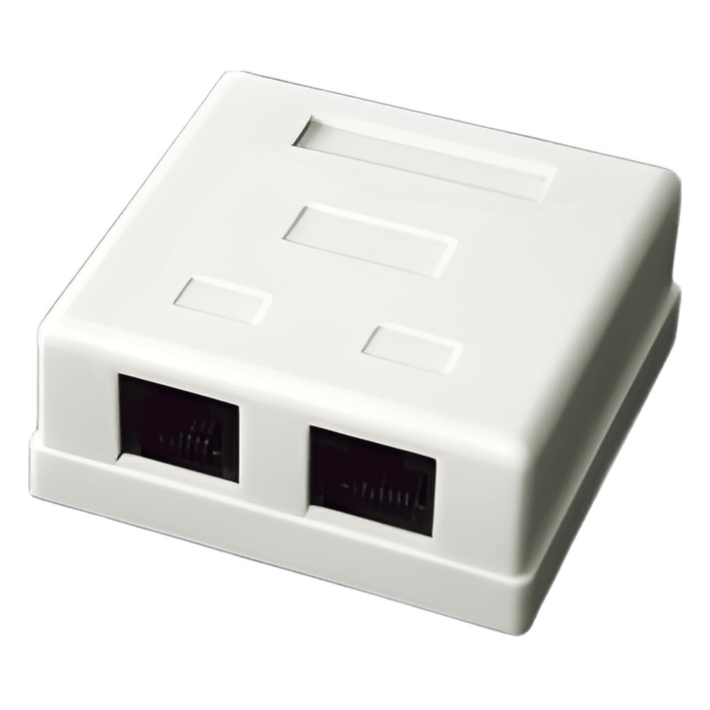Caja de Pared con 2 Puertos, Incluye 2 Jacks UTP Cat5e Keystone LP-WP-6035
