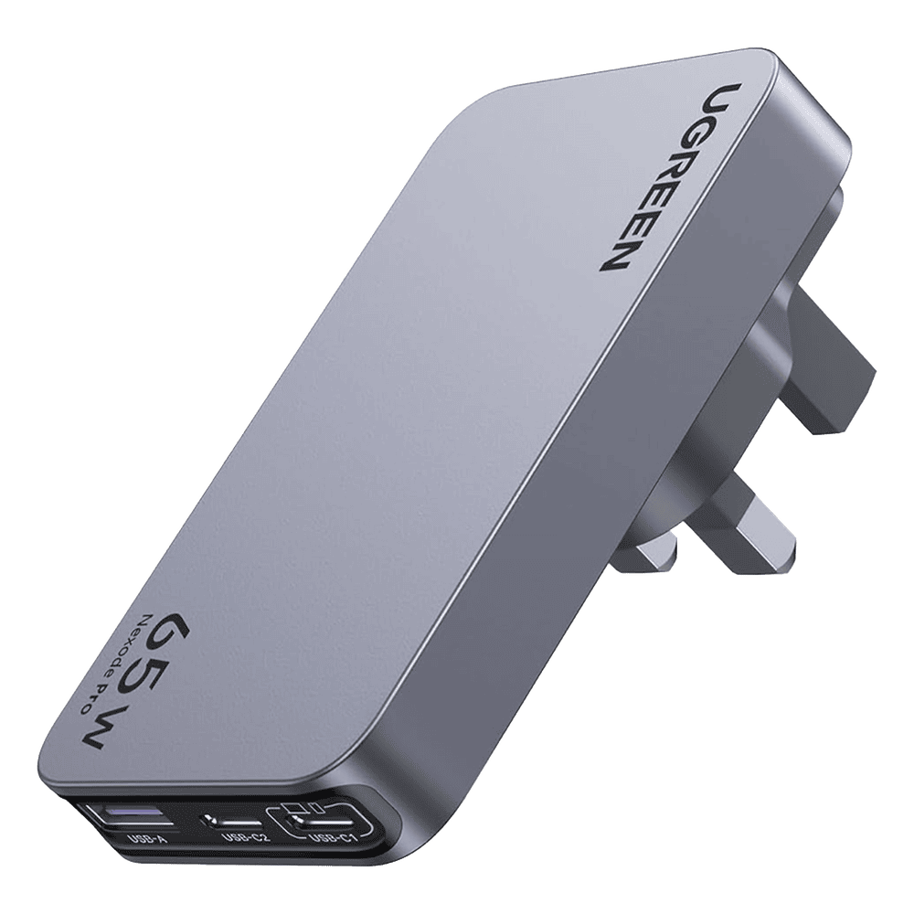Cargador Rápido GaN 65W UGREEN / 2 Puertos USB-C + 1 Puerto USB-A / Tecnología GaN / Carga Rápida PPS PD 3.0 QC 4.0 / Compatibilidad Universal 100-240V / Diseño Compacto 25356