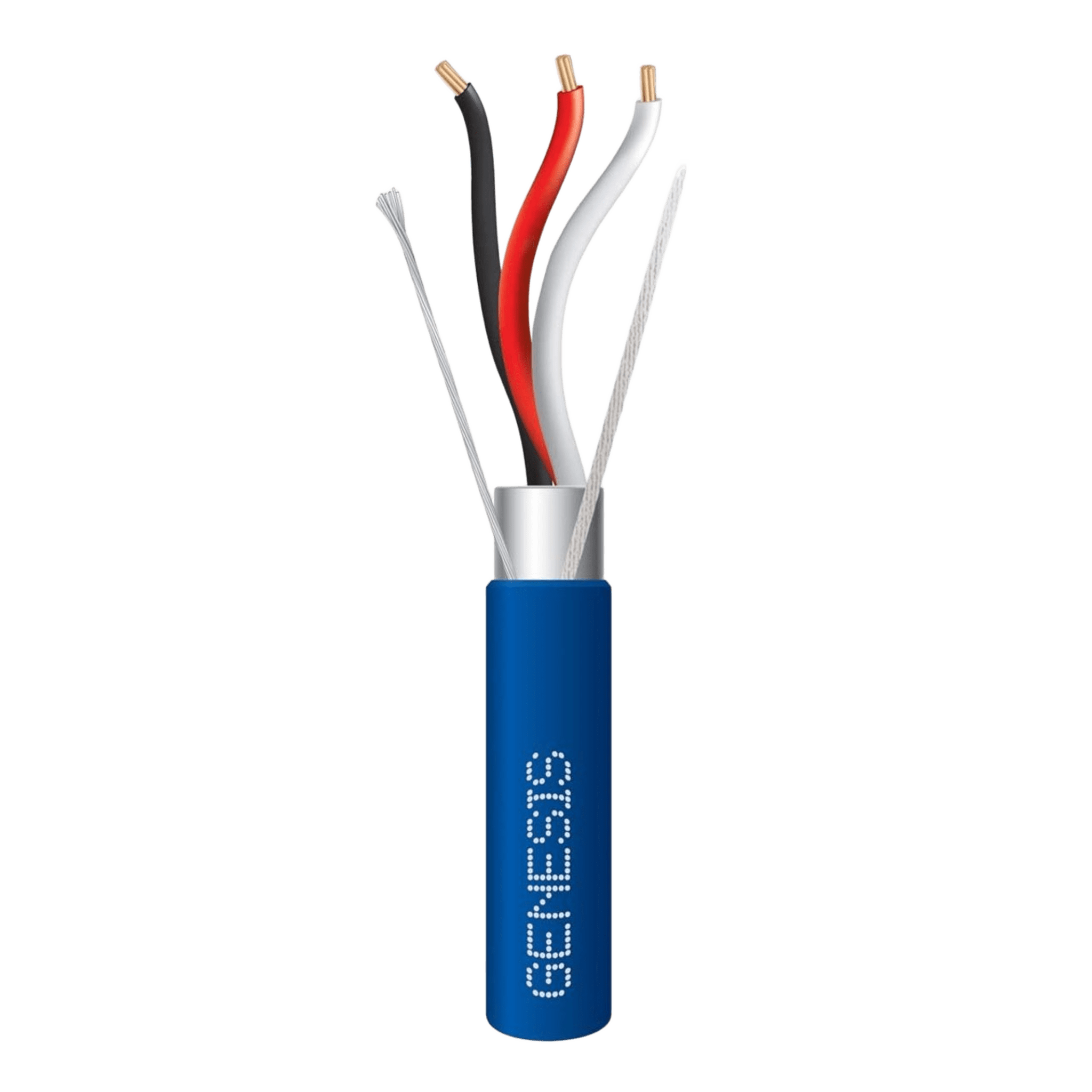 Carrete de 305 Metros (1000 Pies) de Cable 3 x 18 AWG / Plenum / BLINDADO / Tipo FPLP, CMP, CL3P / Color Azul / Para Aplicaciones en Sistemas de Seguridad, Audio, Control y otras Aplicaciones 3226-1106