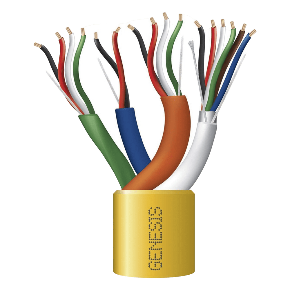 Carrete de Cable de 305 Metros (1000 Pies) / Color Amarillo / Compuesto por  6 x 22 AWG blindado, 4 x 18 AWG, 4 x 22 AWG, y 2 x 22 AWG / Para Aplicaciones en Control de Acceso 2196-1002
