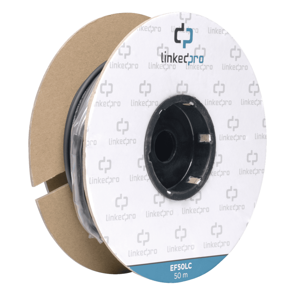 Carrete de Fibra Óptica Monomodo con Conectores LC-LC Duplex, Reforzada con Kevlar, de 50 Metros (164.04 Pies), Para Instalaciones Subterráneas por Tubería EF-50-LC