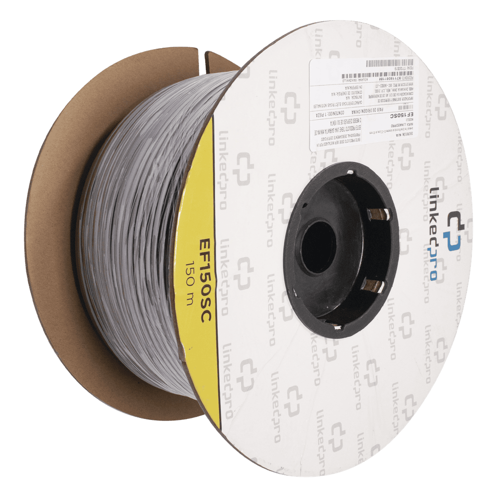 Carrete de Fibra Óptica Monomodo con Conectores SC-SC Duplex, Reforzada con Kevlar, de 150 Metros (492.13 Pies), Para Instalaciones Subterráneas por Tubería EF-150-SC