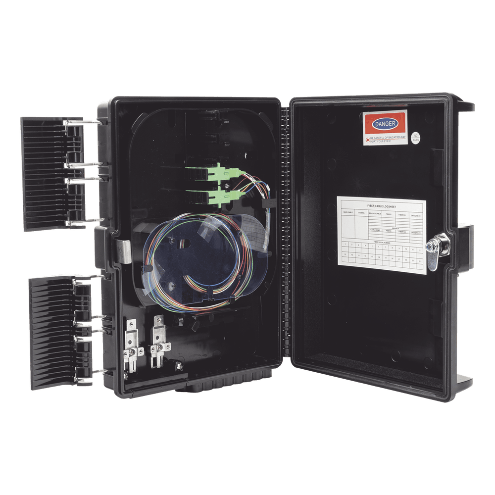 Cierre de Empalme para 24 fusiones de fibra óptica, Interior/Exterior, con 8 acopladores SC/APC y splitter 1x8 SC/APC Incluido, IP65 GFS-8G