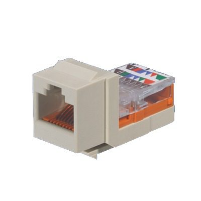 Conector Jack Estilo Leadframe, Tipo Keystone, Categoría 5e, de 8 Posiciones y 8 Cables, Color Blanco Mate NK5E88MIWY