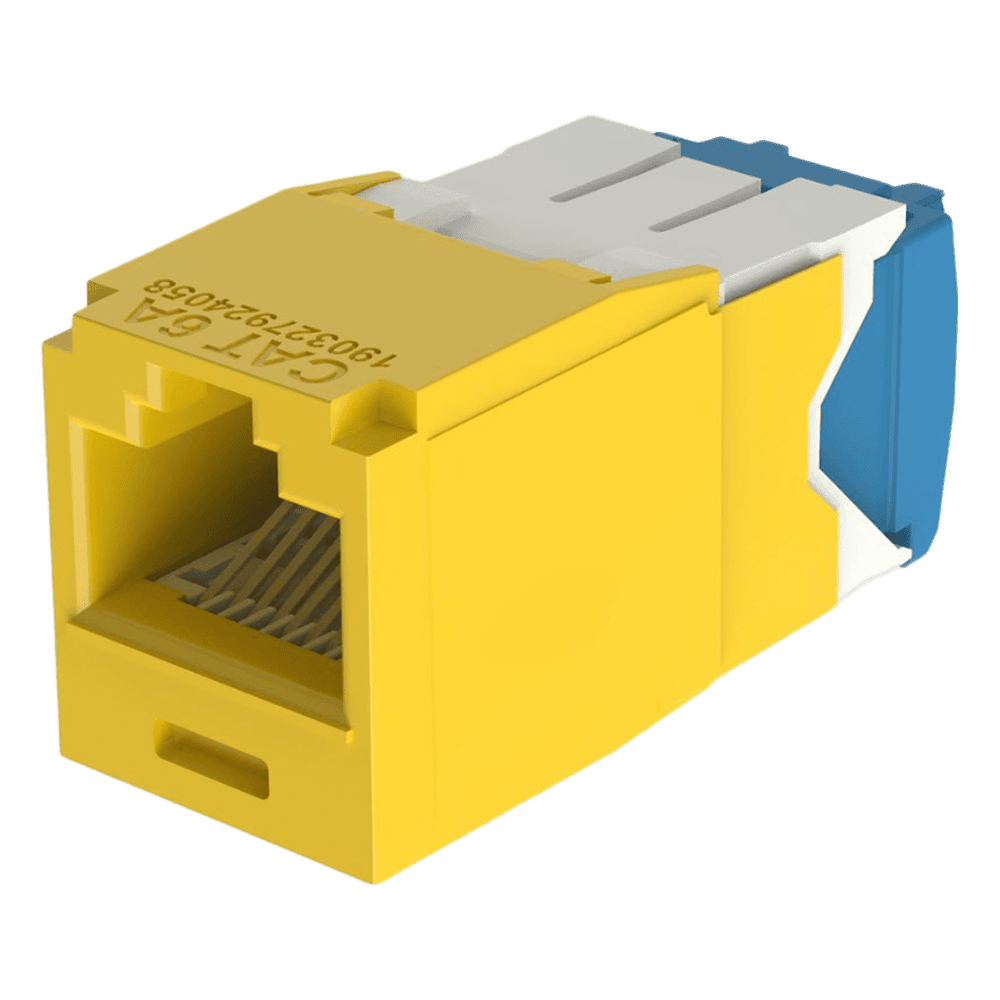 Conector Jack RJ45 Estilo TG, Mini-Com, Categoría 6A, de 8 Posiciones y 8 Cables, Color Amarillo CJ6X88TGYL