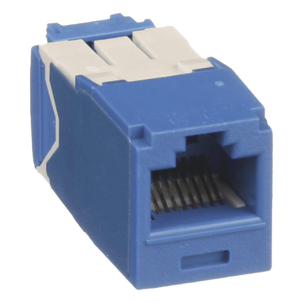 Conector Jack RJ45 Estilo TG, Mini-Com, Categoría 6A, de 8 Posiciones y 8 Cables, Color Azul CJ6X88TGBU