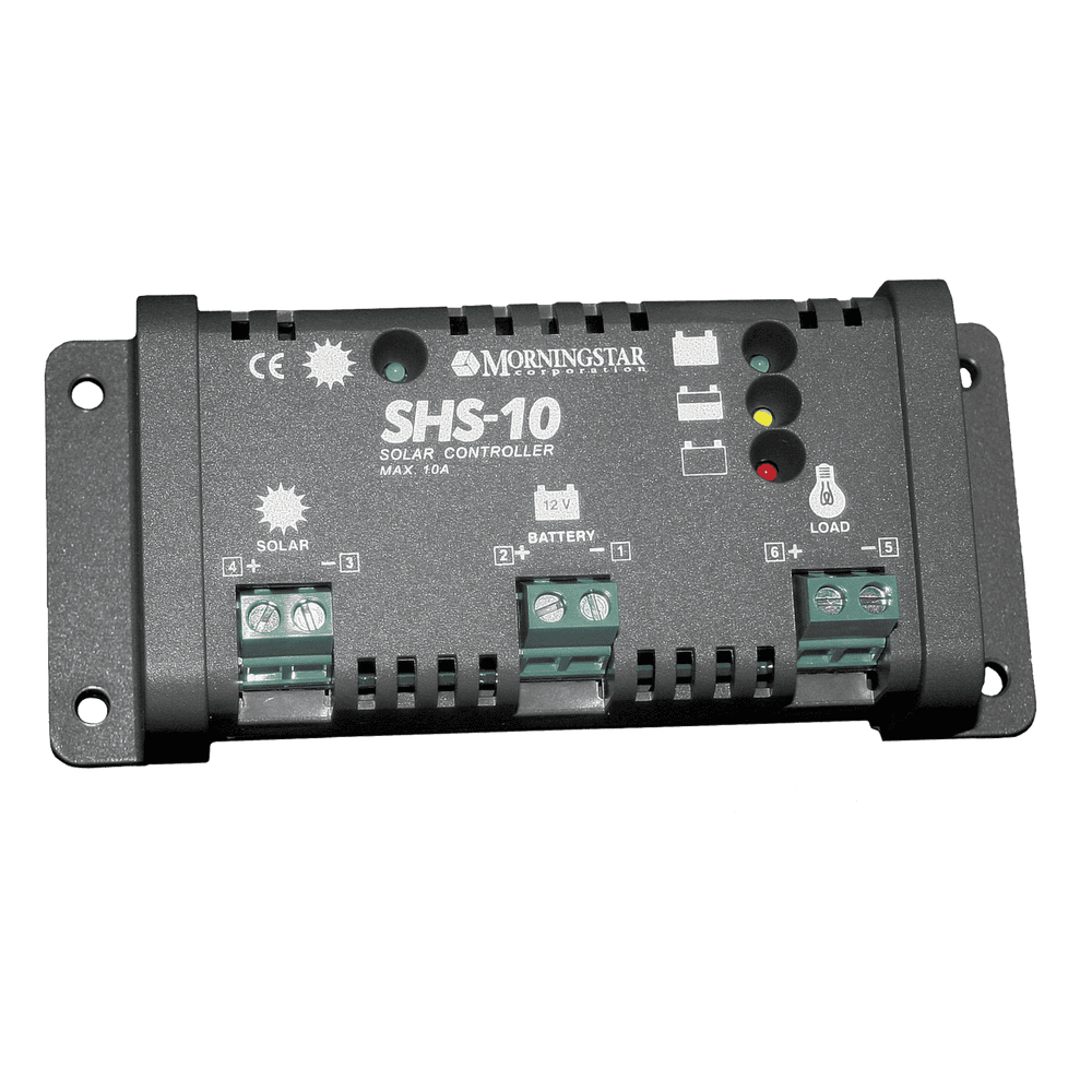 Controlador de Carga Solar PWM 10 A / 12 VCC / Desconexión Automática / IP22 / Protección Integral / Bajo Consumo 8 mA SHS-10