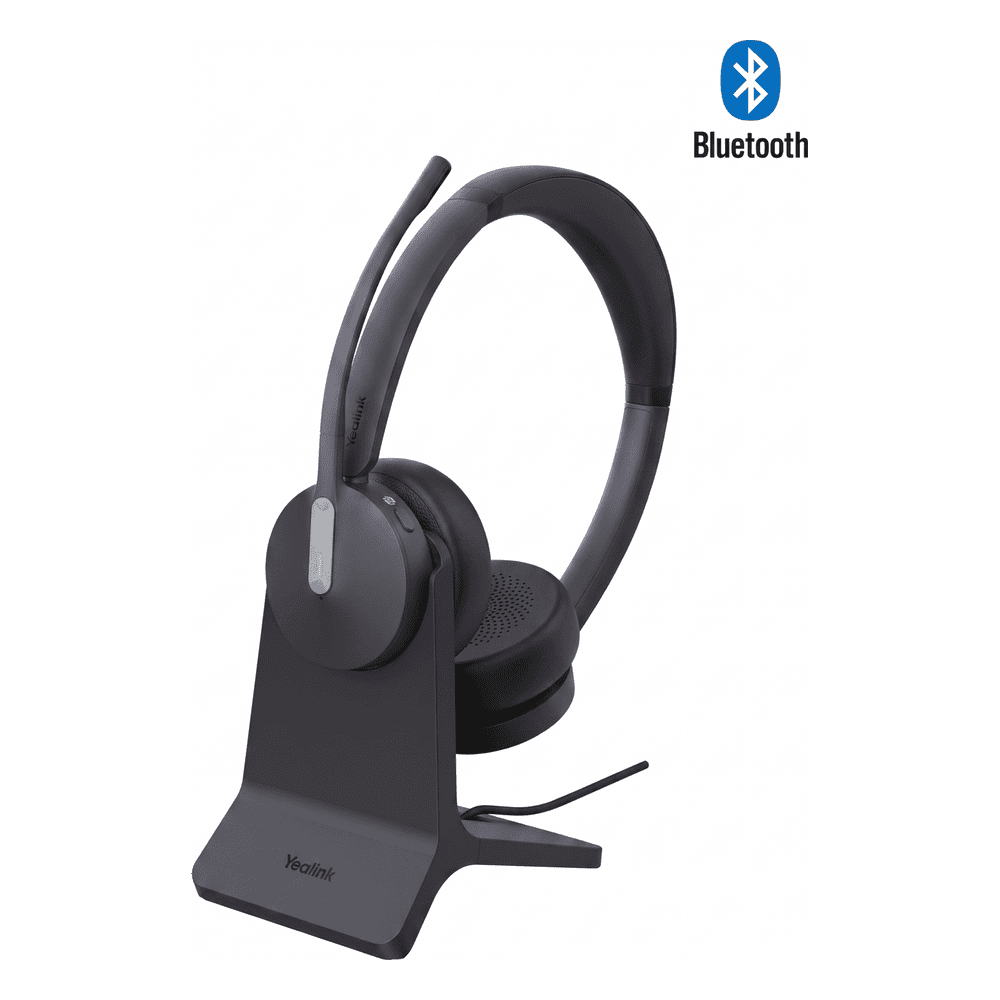 Diadema Inalambrica BH70 Dual con Stand de Carga de Yealink Certificada para Microsoft Teams con Acoustic Shield BH70-DUAL-WITH-STAND-TEAMS-USB-C/A
