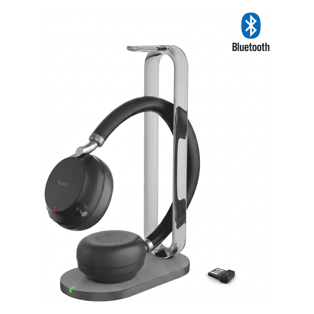 Diadema Inalambrica BH76 Plus With Charging Stand UC Black USB C/A de Yealink con ANC Híbrida y Estación de Carga Premium BH76-PLUS-WITH-CHARGING-STAND-UC-BLACK-USB-C/A