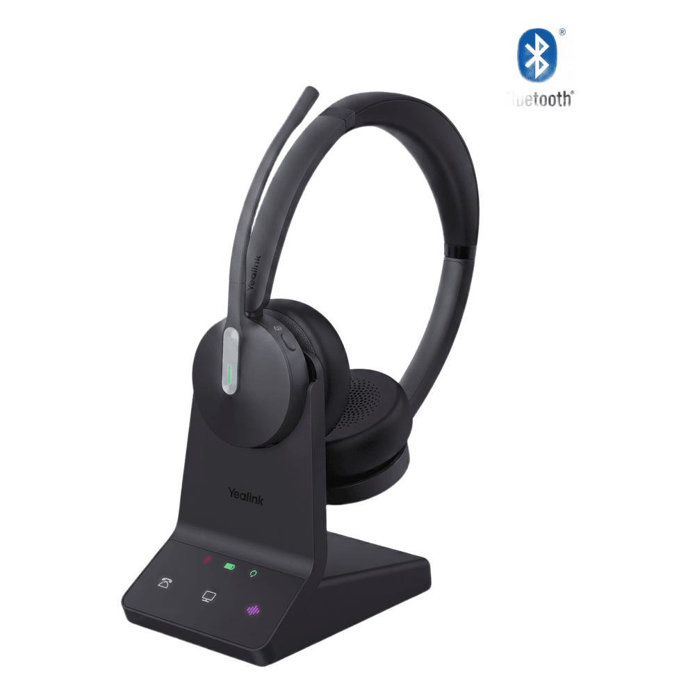 Diadema Inalámbrica Yealink WH64 DECT y Bluetooth con Capacidad de Hasta 32 Horas de Conversación WH64-DUAL-UC