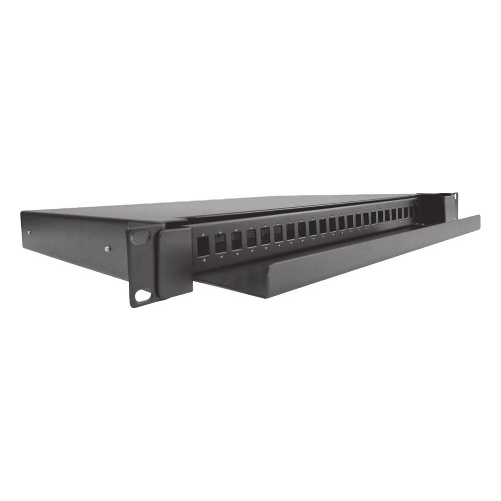 Distribuidor de Fibra Óptica Deslizable, Vacío, 19 Pulgadas (48.26 cm), Acepta 24 Adaptadores LC Duplex o LC Simplex o 24 SC Simplex, 1U LP-ODF-8002