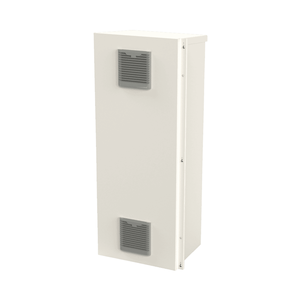 Galvanized Steel Cabinet for 3 Batteries PL110D12, Vented Farm, Floor or Wall Accessories Not Included (400 x 1060 x 300mm)