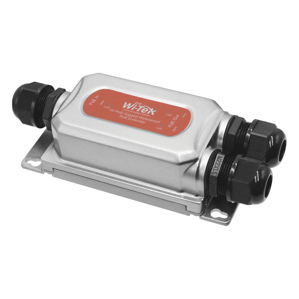 Extensor PoE para exterior / Entrada PoE de 90W y 2 salidas PoE de 60W y 30W / Protección IP68 / Ideal para Aplicaciones de CCTV WIPOE22EO