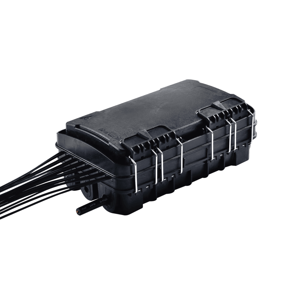 Fiber Distribution Box, 24 Splices, IP65, Black, with 16 SC/APC adaptors