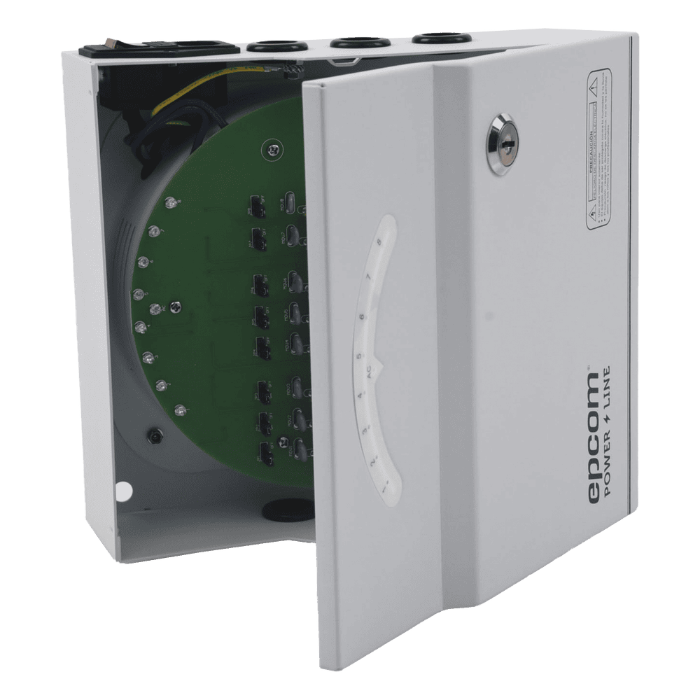 Fuente de Poder Profesional de 24 Vca @ 8 Amper / Soporta 8 Cámaras / Voltaje de Entrada 110 Vca PLK-24-AC-8A