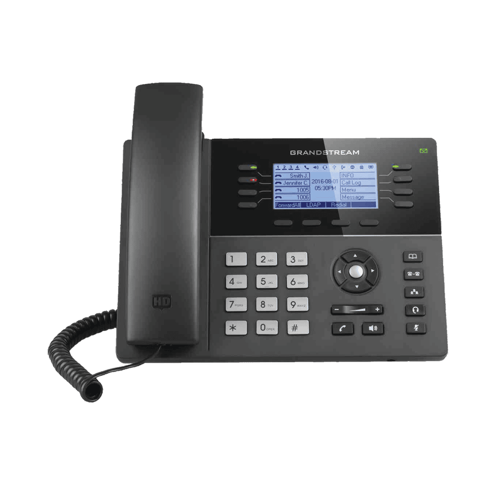 Powerful Mid-range IP Phone, 8 Lines with 4 Function Keys, 32 BLF Extension Keys Digital and 5-way Conference Gigabit PoE