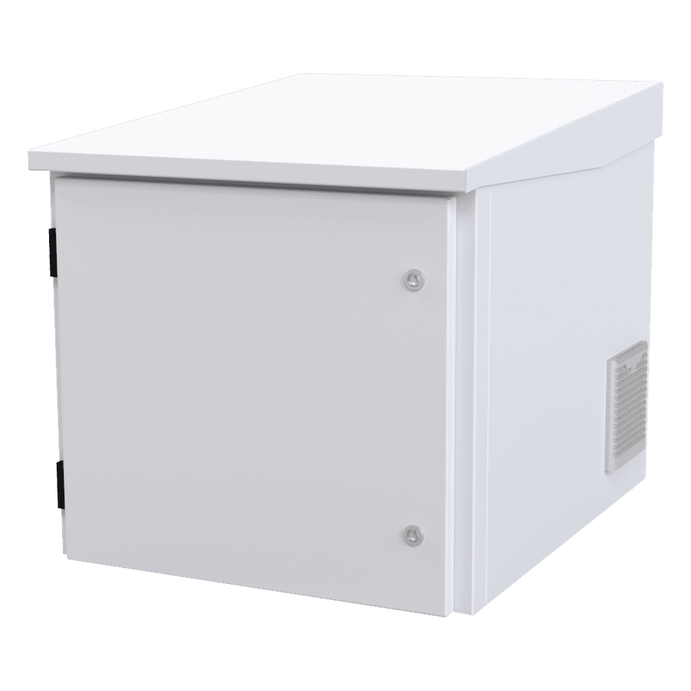 Gabinete PROFUNDO hasta 705 mm de profundidad, de Exterior de 9UR con Ventiladores y Termostato, Se envía el Gabinete Armado, (Montaje a poste o torre se vende por separado). LP-FORTE-6078-09U