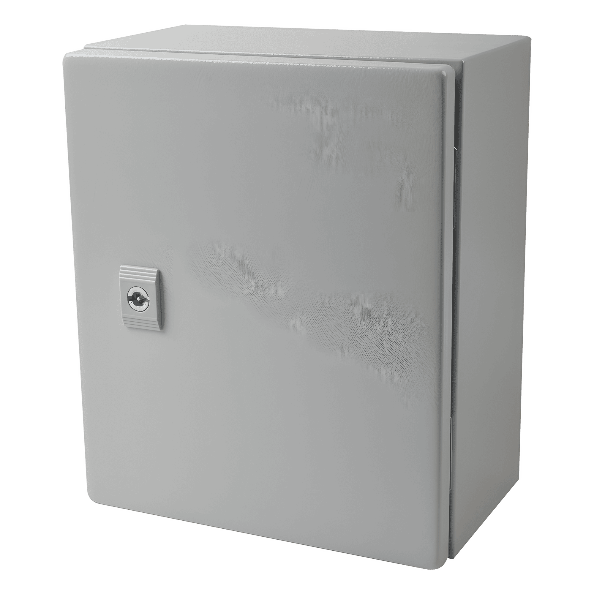 Gabinete de Acero IP66 Uso en Intemperie (250 x 300 x 150 mm) con Placa Trasera Interior Metálica y Compuerta Inferior Atornillable (Incluye Chapa y Llave T). PST-2530-15A