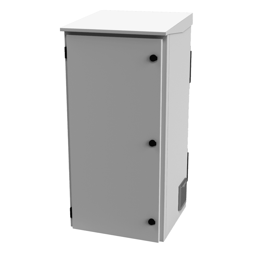 Gabinete de Exterior con Rack de 19" de 24U con Ventiladores y Termostato, Se envía el Gabinete Armado (Montaje a poste o torre se vende por separado). LP-FORTE-24U-R3