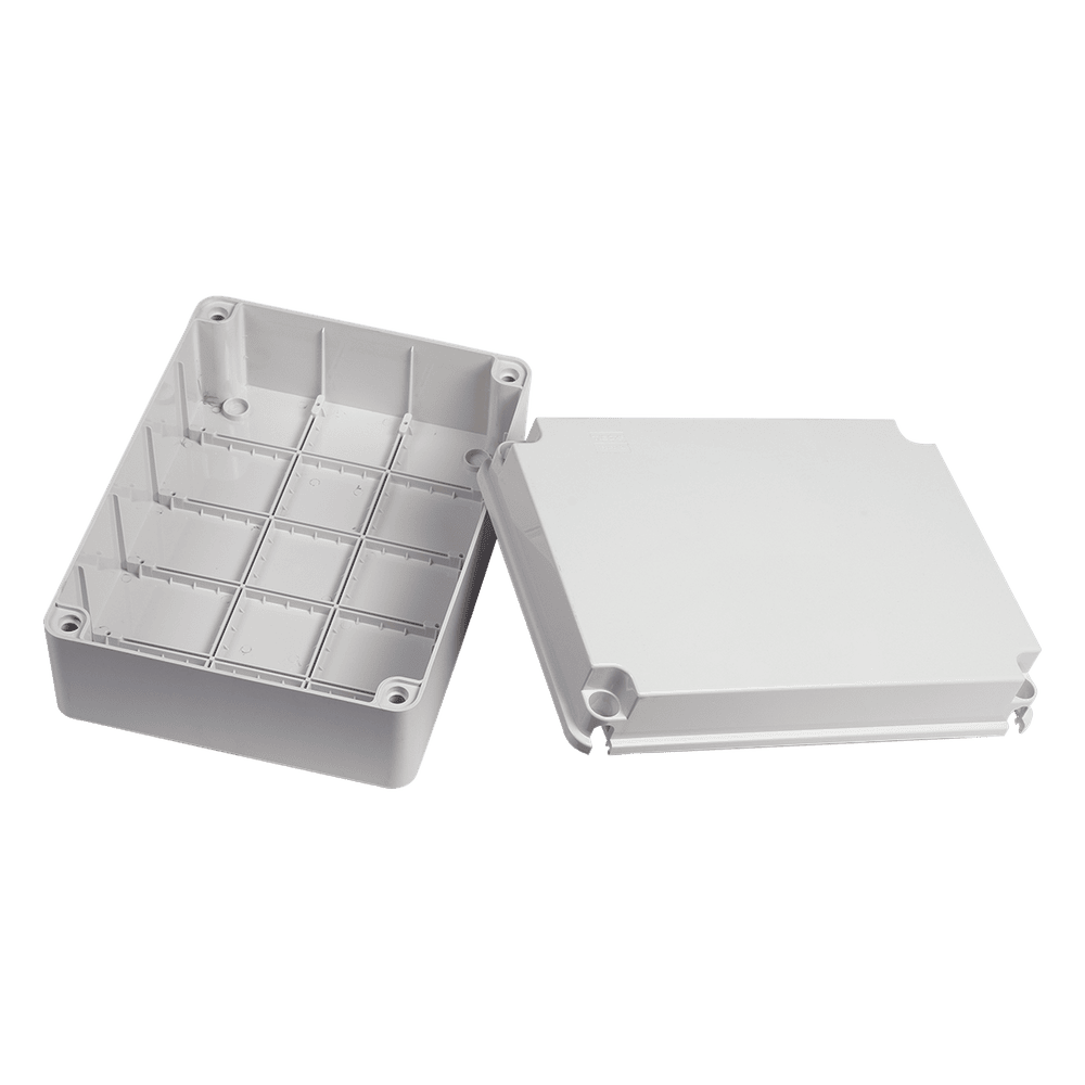 Gabinete de Plástico IP55 (190 X 240 X 95 mm). Protección EMI. Para Instalaciones Comerciales, Residenciales e Industriales. Incluye Tornillería para su Tapa. PST-1924-E