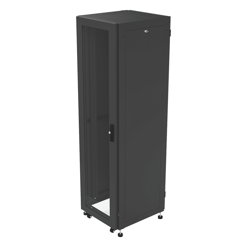 Gabinete para Telecomunicaciones Rack Estándar de 19", 42UR, 600 mm Ancho x 600 mm Profundidad. Fabricado en Acero, Se envía el Gabinete Armado. LP-6060-42U-R2