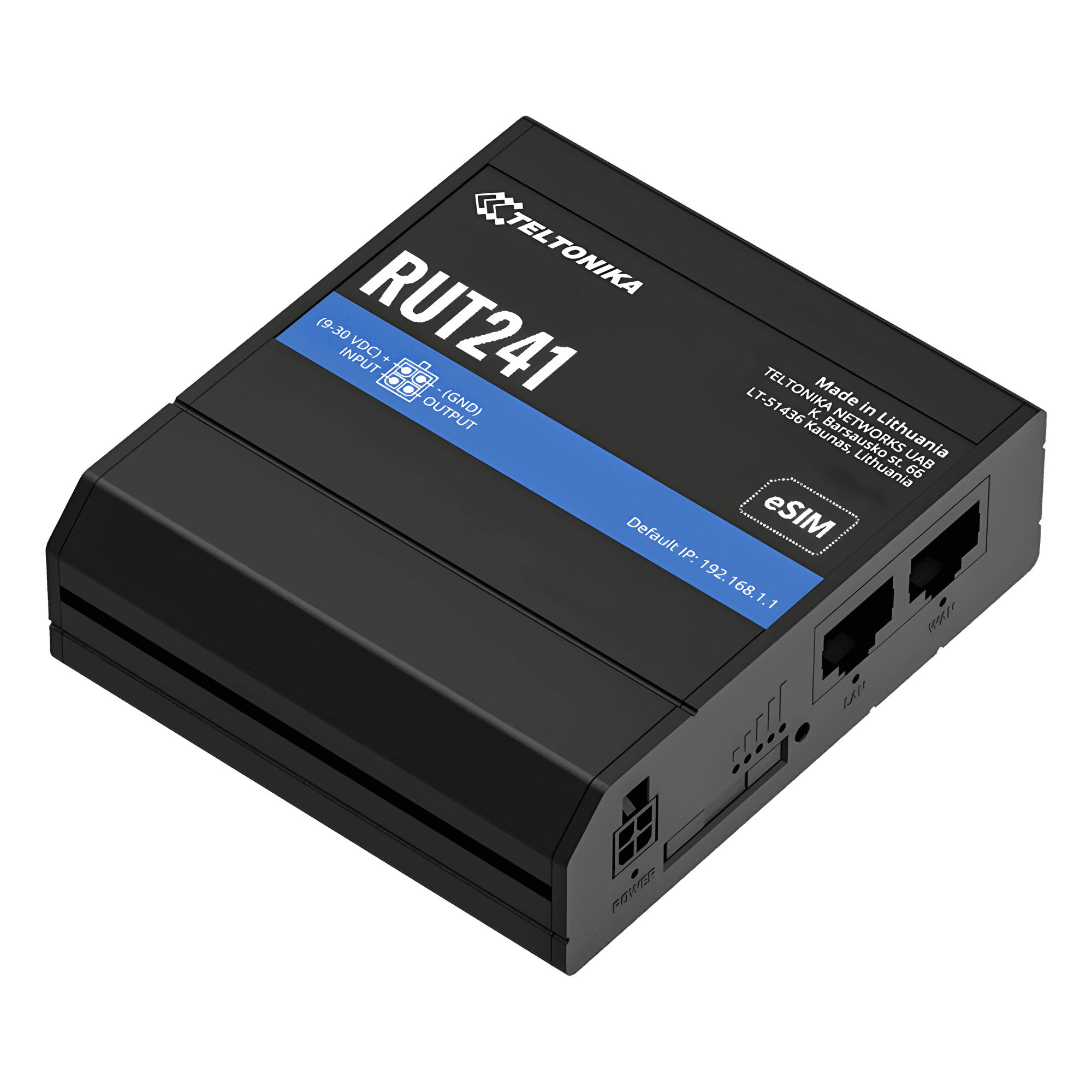 Industrial Cellular Router,Soporta eSIM/ 2 puertos ethernet 10/100Mbps /WiFi 802.11b/g/n /WAN Failover RUT241