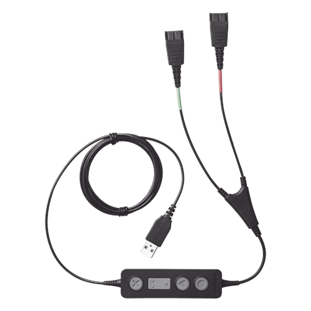 Jabra Link 265 USB/QD cable de entrenamiento, para conectar 2 diademas simultaneas con puerto USB (265-09) LINK-265