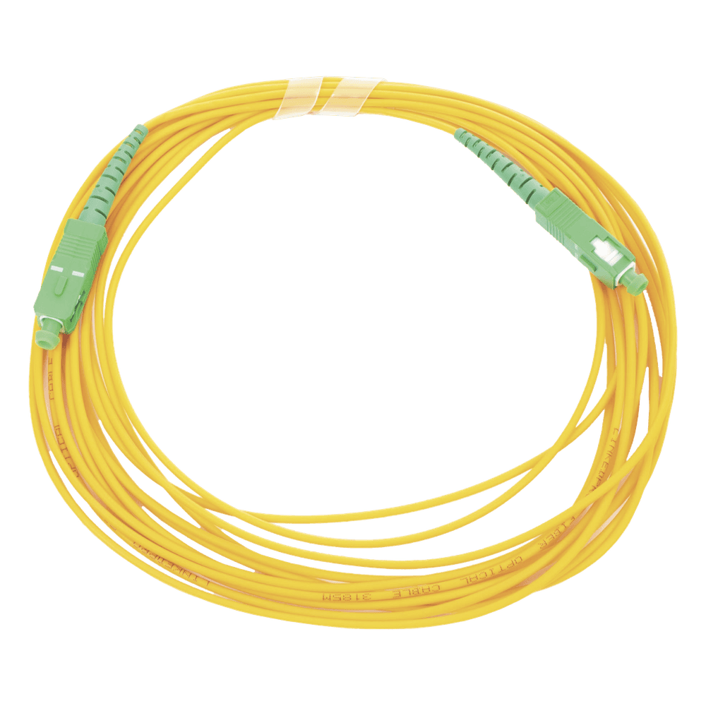 Jumper de Fibra Óptica Monomodo SC/APC - SC/APC Simplex, Color Amarillo, 5 Metros (16.40 Pies) LP-FO-SCA-SCA-05