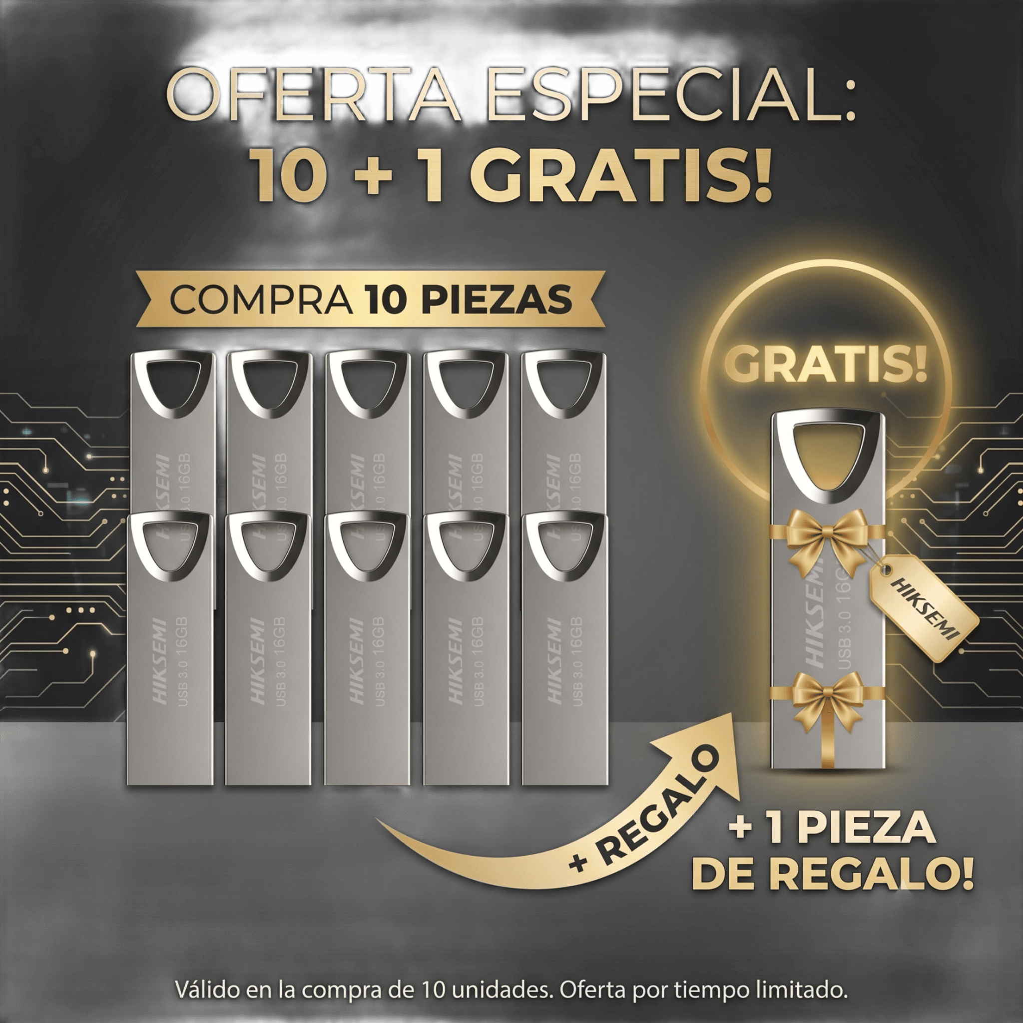 KIT 10 + 1 de Memoria USB M200 de 64 GB / USB 2.0 HSUSBM200/64G/2.0/KIT