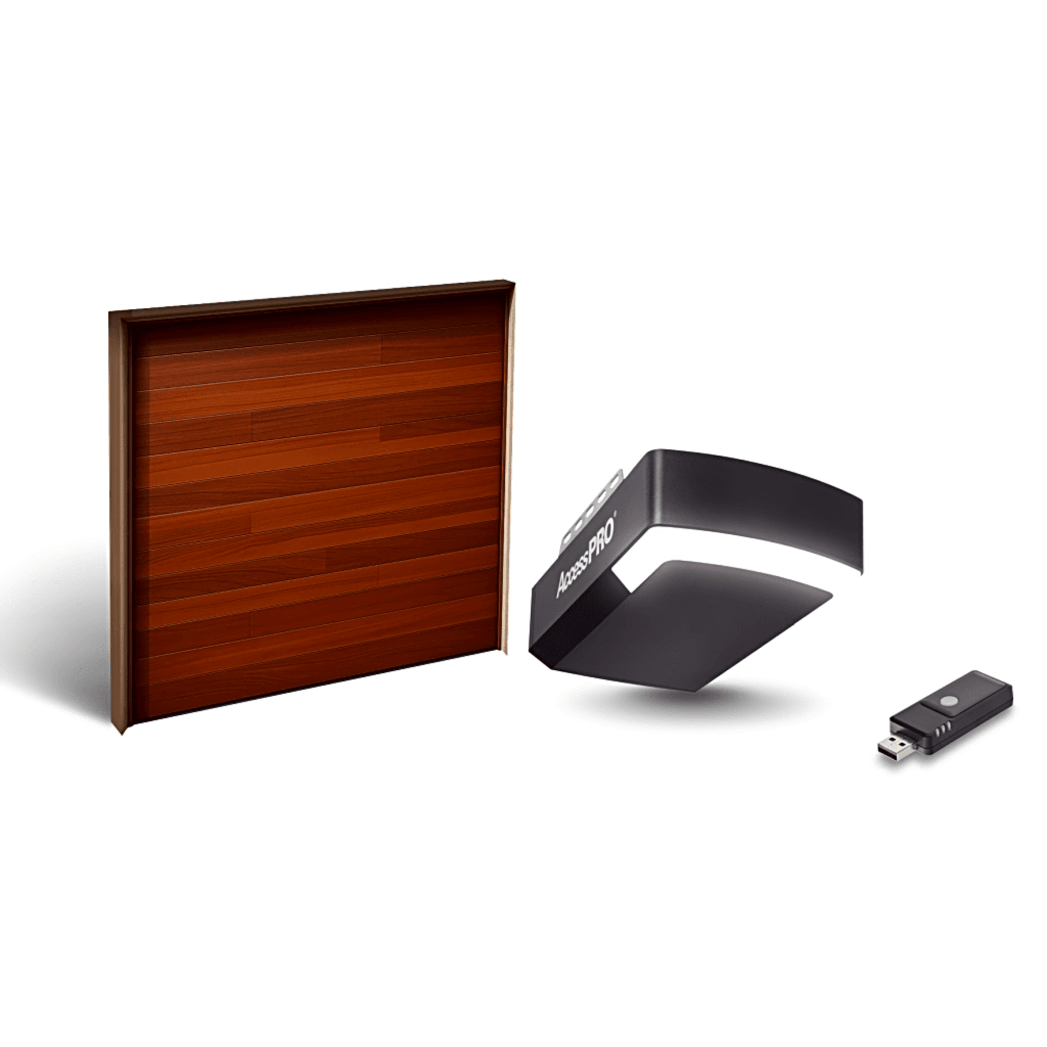 KIT COMPLETO Incluye /Puerta D/ Garage / APDOORCF 10x7 Pies / Lisa Linea Central / Color blanco / Insulada / Interfase ACCESSWIFI / Motor FS1000M / 1/2HP / Fuerte/Silencioso/Luz LED/Motor DC . KITDOOR107GF