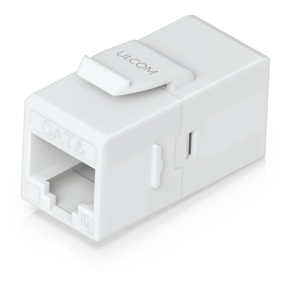 Keystone Coupler Cat6 Pass-Through para Cable Ethernet, Instalación Snap-In en Patch Panel, Paquete con 12 Piezas UACC-KEYSTONE-COUPLER-C6