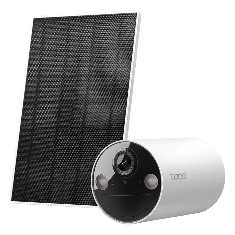 Kit Cámara Solar Tapo / 2K 3MP (2304×1296 px) / Visión Nocturna Color / Batería 6400 mAh 180 Días / IP65 / Panel Solar Integrado / Detección IA Personas / Audio Bidireccional TAPO-C410-KIT